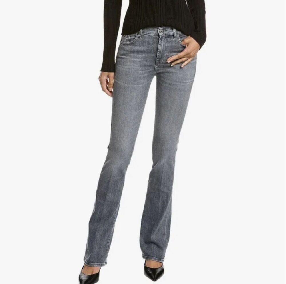 7 For All Mankind Italian Fabric Classic Bootcut Jeans Charcoal 30